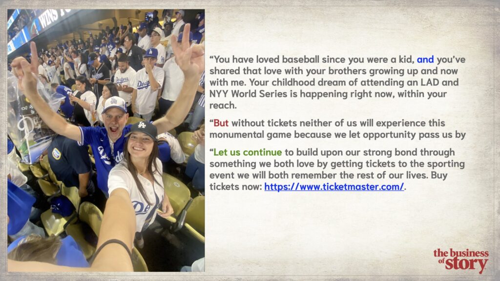 Business of Story training session demonstrating the And But Therefore storytelling method 