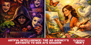 Business storytelling expert Park Howell presenting the AND-BUT-THEREFORE framework to improve emotional communication and presentation skills in business, highlighting the limbic brain's role in audience engagement.