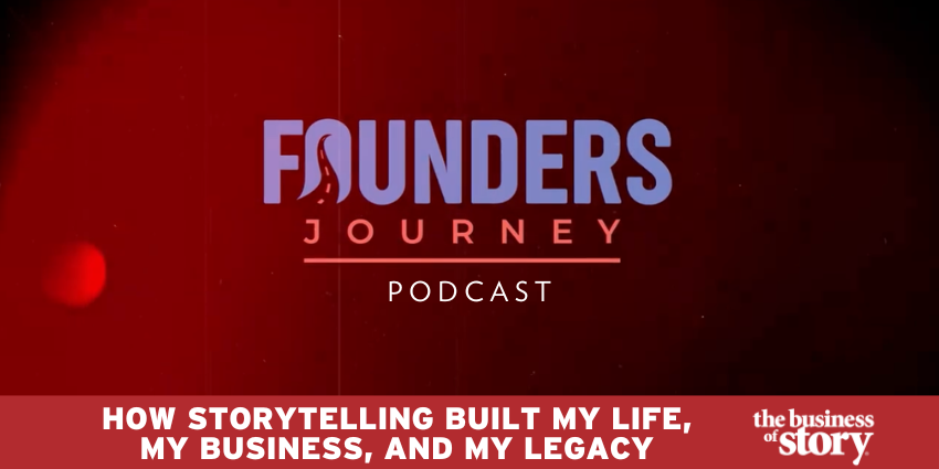 Park Howell, the World's Most Industrious Storyteller, presenting storytelling strategies for entrepreneurship, business growth, and legacy building on stage at the Founders Journey Podcast.