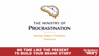 Title image for the new brand story created by the StoryCycle Genie™ for The Ministry of Procrastination