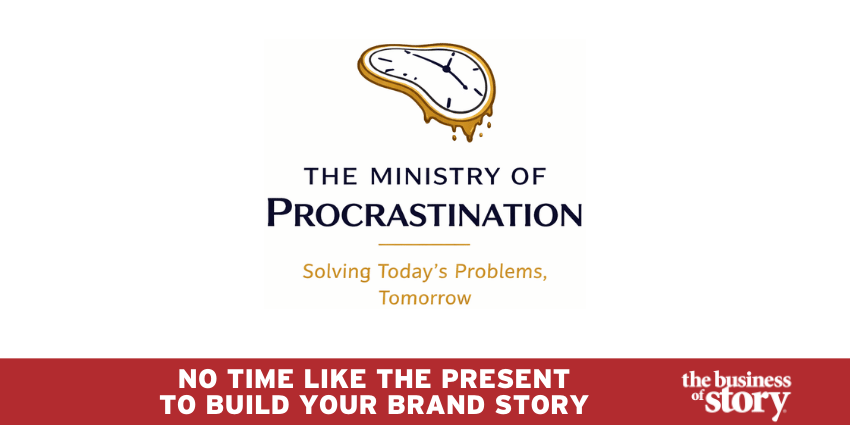 Title image for the new brand story created by the StoryCycle Genie™ for The Ministry of Procrastination