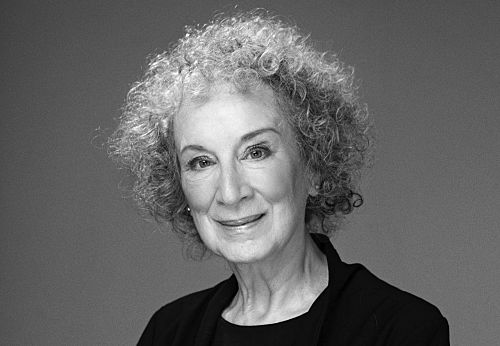 Portrait of Margaret Atwood, acclaimed author and cultural critic, in a thoughtful pose.
