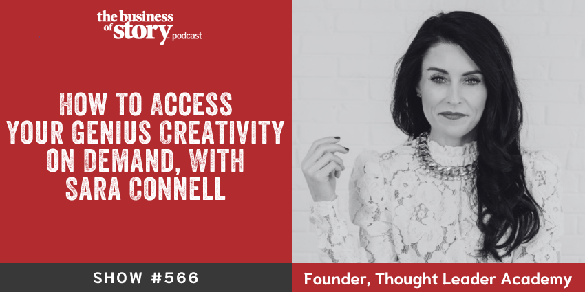 Sara Connell and Park Howell discuss genius creativity and brain training on the Business of Story podcast