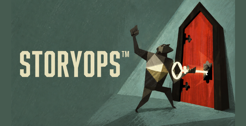 Edgar, the illustrated brand storytelling character from Park Howell's book Brand Bewitchery, stands beside the headline "StoryOps™ — the only narrative-native platform in the world that aligns your brand story through every department, across every function, through every channel for coherent, consistent, and compelling communications internally and externally."