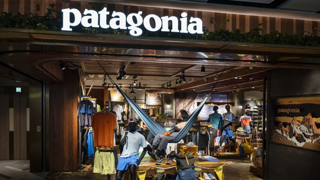 Patagonia retail store interior displaying brand mission messaging — real-world proof of StoryOps™ enterprise brand governance operating at the local level