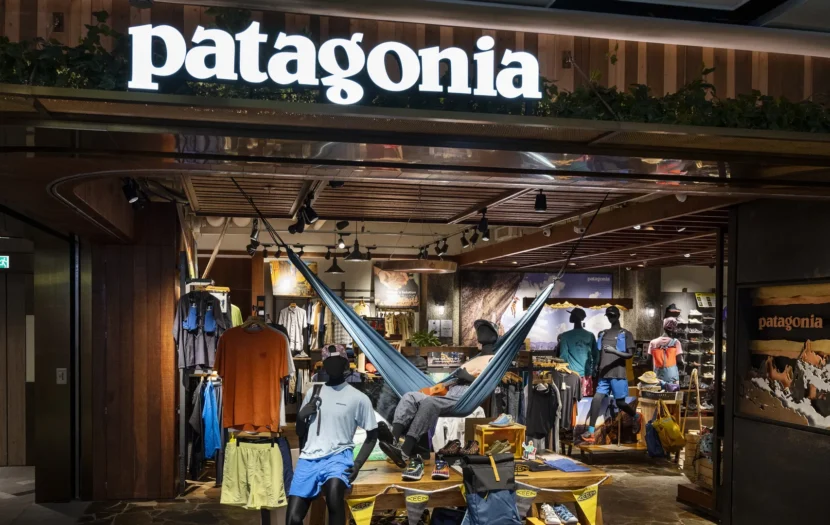 Patagonia retail store interior displaying brand mission messaging — real-world proof of StoryOps™ enterprise brand governance operating at the local level