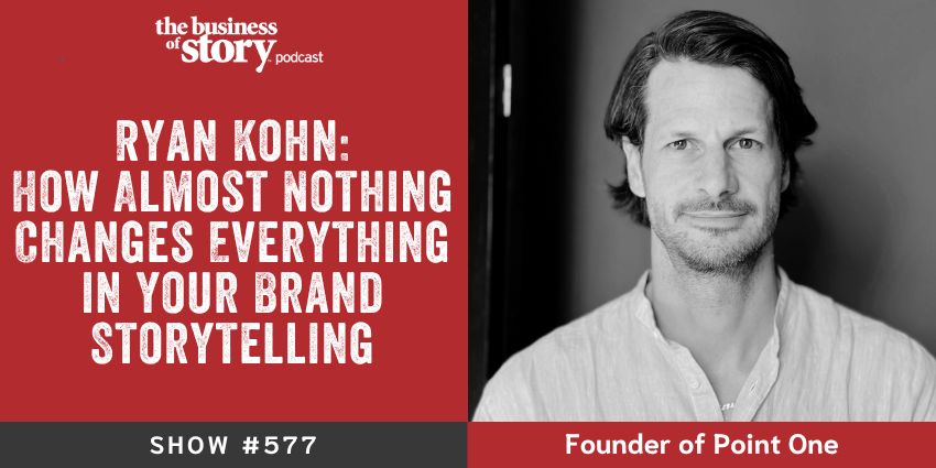 Ryan Kohn, founder of Point One, on the Business of Story podcast with Park Howell discussing brand storytelling and the almost nothing changes everything theme. Park Howell interviews Ryan Kohn, founder of Point One global clean energy movement, about how the brand theme "almost nothing changes everything" proves that simple brand stories drive massive action.