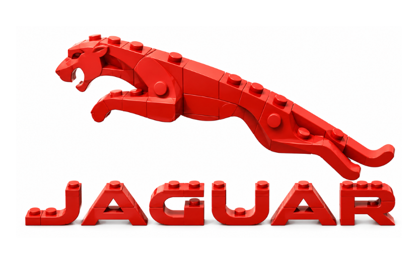 Jaguar logo created from LEGOs